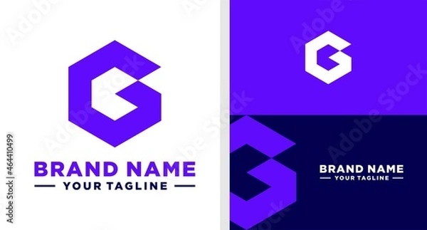 Obraz LETTER G LOGO HEXAGON UNUSUAL TECHNOLOGY EDITABLE