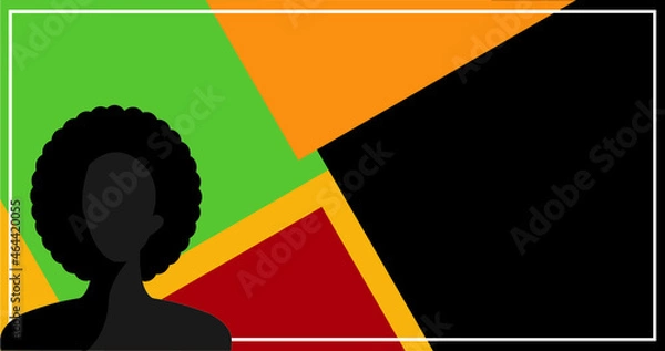 Fototapeta Black History Background with Silhouette of Black Women and Copy Space Area. Suitable to Palce on Content with that theme.