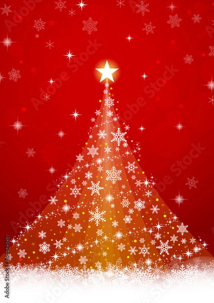 Obraz クリスマスツリー イルミネーションの背景フレーム