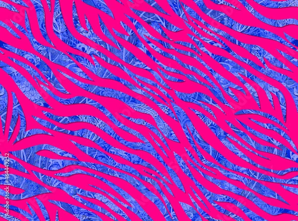 Obraz Abstract Textured Zebra Stripes Seamless Pattern Trendy Fashion Colors Stylish Textile Design