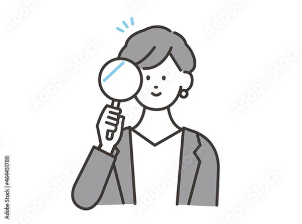 Obraz 分析する女性イメージイラスト 素材