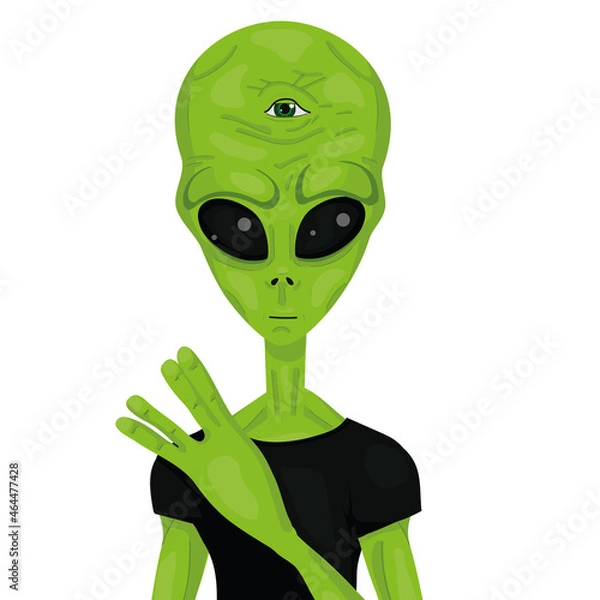Fototapeta alien with a third eye. cute character