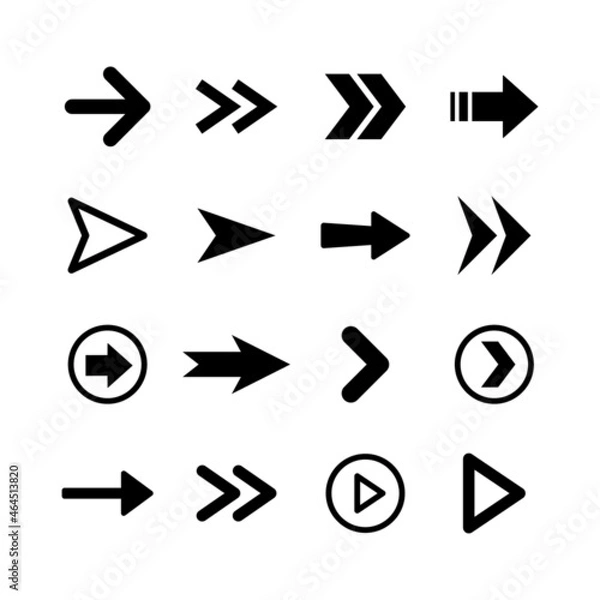 Fototapeta Arrow icons set. Collection of vector arrows. Simple vectors.