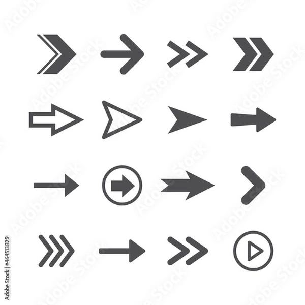 Fototapeta Arrow icons set. Collection of vector arrows. Simple vectors.