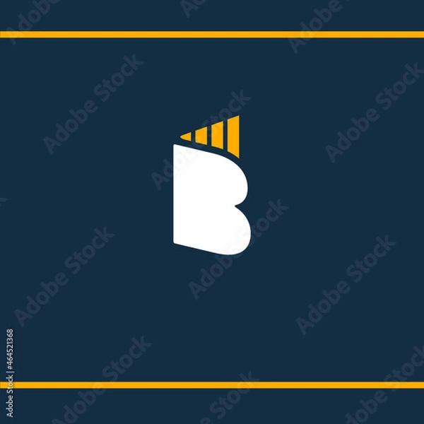 Fototapeta A graph, letter B, an open book together. Vector logo design template