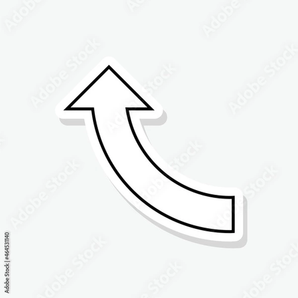 Fototapeta Up arrow sticker icon illustration isolated on white background