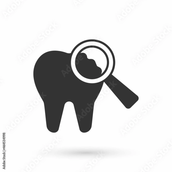 Fototapeta Grey Broken tooth icon isolated on white background. Dental problem icon. Dental care symbol. Vector