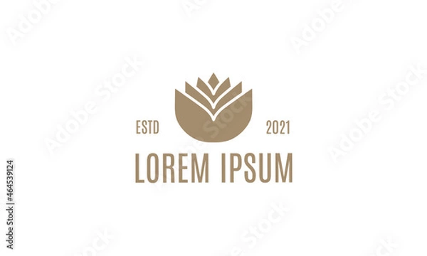 Fototapeta Vintage luxury lotus logo design template