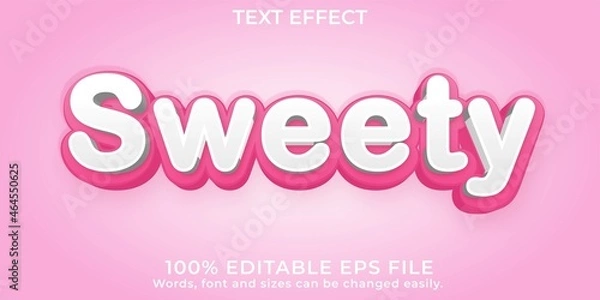 Obraz 3d sweets soft pink text effect
