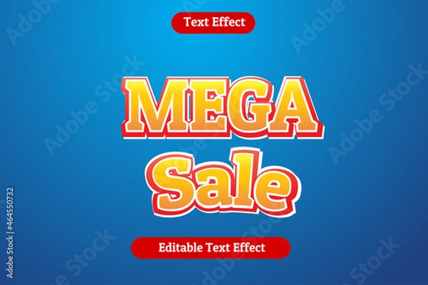 Fototapeta Editable 3D Text Effects Template Mega Sale