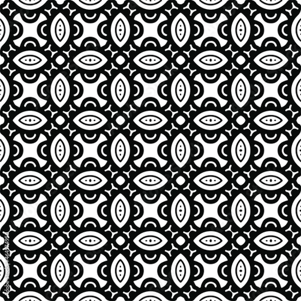 Fototapeta Seamless vector pattern in geometric ornamental style. Black  pattern.
