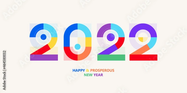 Fototapeta 2022 Happy New Year Background Design, Banner, Poster, Greeting Card. Vector Illustration EPS 10.