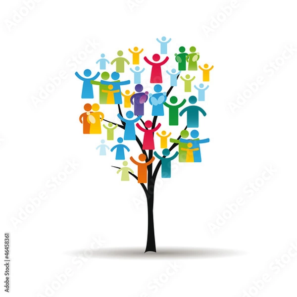 Obraz Ludzie piktogramy na drzewie