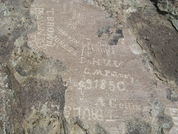 Obraz Independence Rock names carvings Oregon Trail Wyoming 