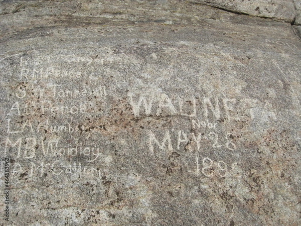 Obraz Independence Rock names carvings Oregon Trail Wyoming 