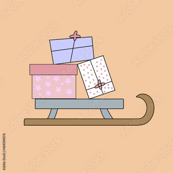 Obraz Sled illustration with presents!