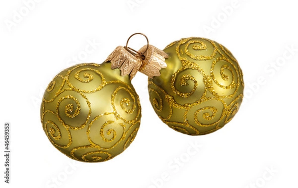 Obraz Green balls to decorate the Christmas tree.