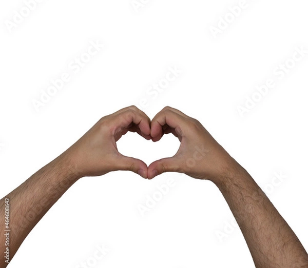 Obraz heart shape in hands isolated white background