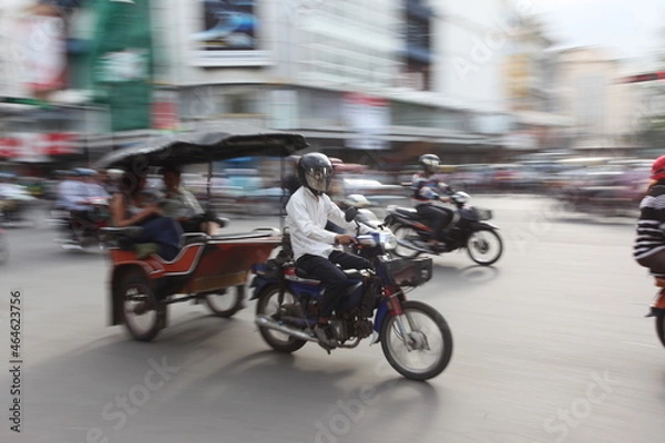 Obraz カンボジアプノンペンの街