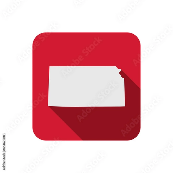 Obraz Kansas state square map with long shadow