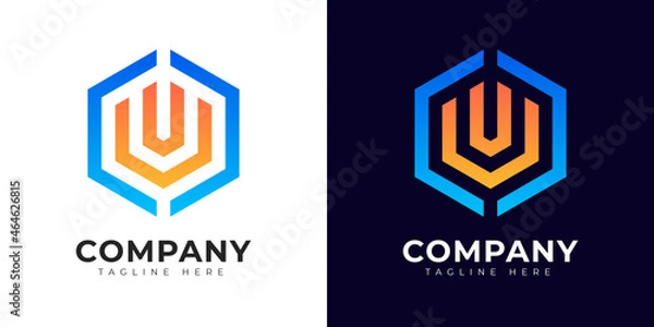 Fototapeta Initial letter u logo vector design template. Modern gradient style u logo design.