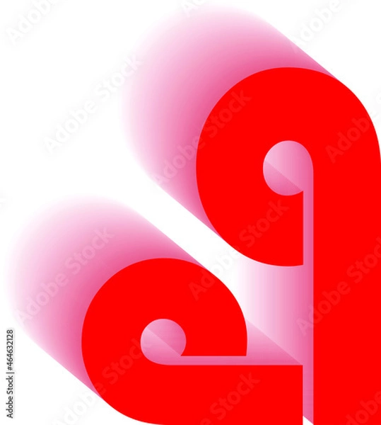 Obraz illustration red heart with shadow