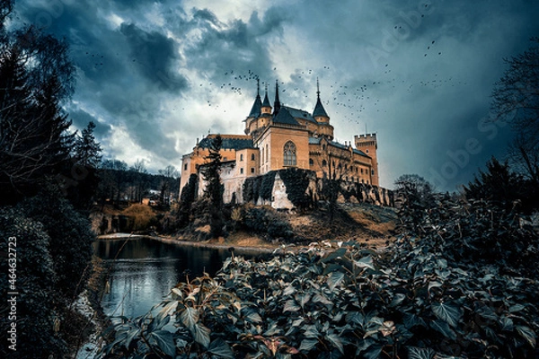 Obraz Bojnice castle during a storm