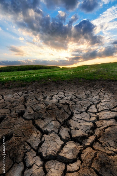 Obraz the earth in the spring sunset