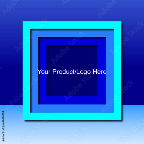 Fototapeta Abstract Square Blue 3D Shadow Background