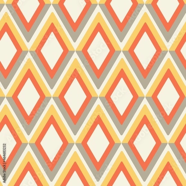 Fototapeta Geometric ethnic seamless ornament. Abstract background - colorful lines. Vector illustration.