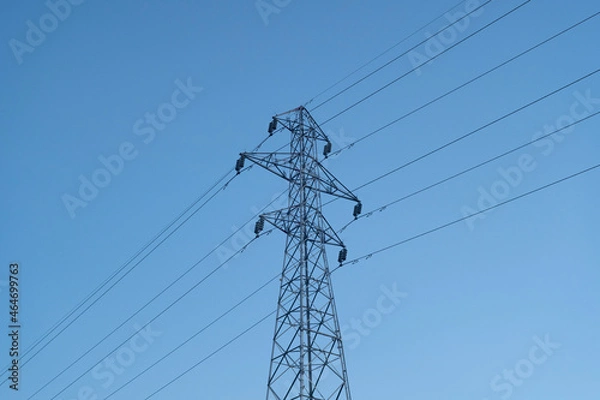 Fototapeta 空と電線のシルエット