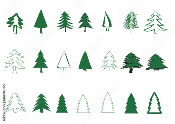 Fototapeta christmas trees set