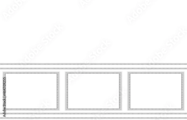 Fototapeta 3d rendering. modern minimal White wood square box pattern board wall background.