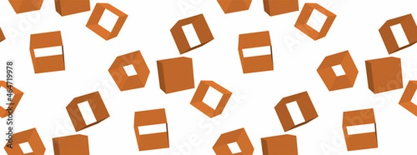 Obraz Cubes minimal brown, repeatable pattern.