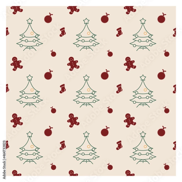 Fototapeta Christmas seamless pattern background Christmas wallpaper