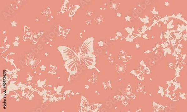 Fototapeta Floral Design texture, pattern for Tiles and Textile industries with trendy modern colour combination