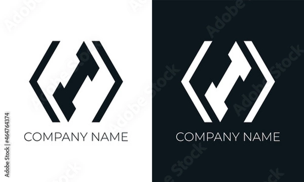 Fototapeta Initial letter i logo vector design template. Creative modern trendy i typography and black colors.