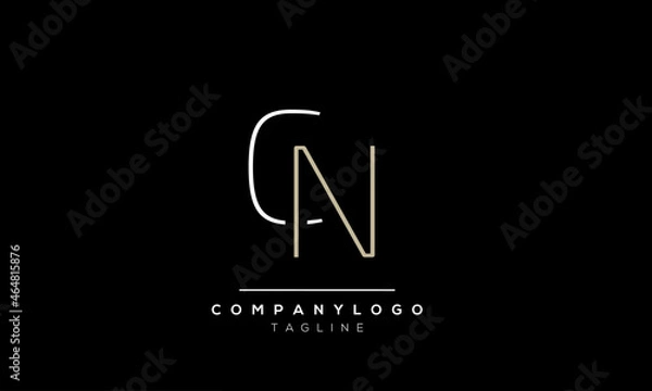 Fototapeta Abstract Letter Initial CN NC Vector Logo Design Template