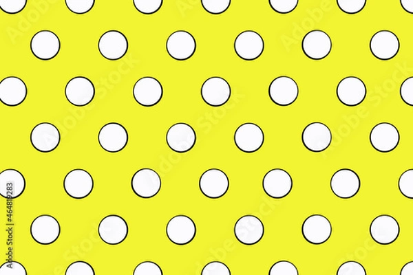 Fototapeta yellow background, yellow background with white polka dots,	