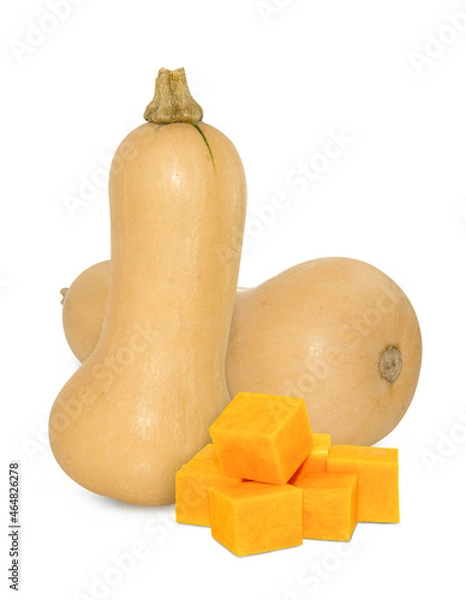 Fototapeta Putternut Squash Slice izolowany na białym tle