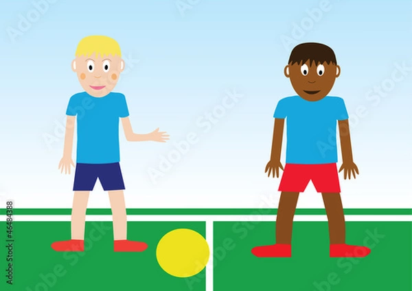 Obraz children playing soccer