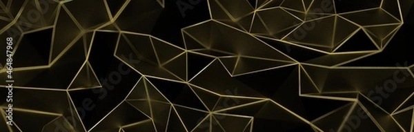 Fototapeta Black polygonal surface 3D rendering background
