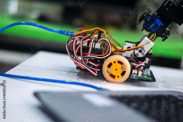 Fototapeta Program a robot to follow a line.