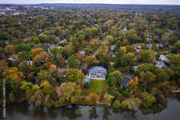 Fototapeta Drone of Princeton in the Autumn