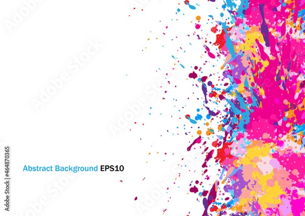 Fototapeta Abstract vector paint splatter color design background, illustration vector design background.