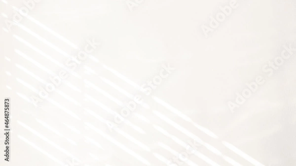 Fototapeta Shadows on wall. Abstract light, black shadow overlay from window on white texture wall. Sunlight architecture background. For product presentation, backdrop and mockup, summer seasonal concept.
