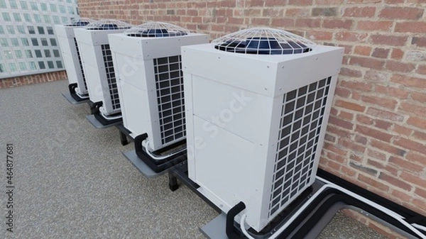 Fototapeta vrf system on the roof. 3d render