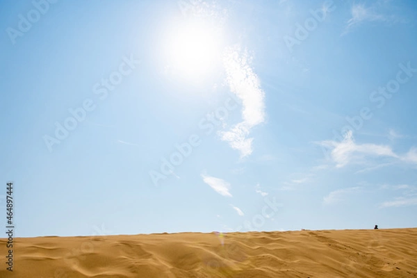 Fototapeta Picturesque View of The Sarykum Dune in Dagestan Against A Clear Sky