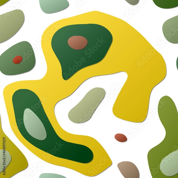 Fototapeta Colorful abstract layers in a papercut style background with vibrant 3D topography shapes. An appealing vector illustration suitable for banners, posters, brochures, templates, and flyers.