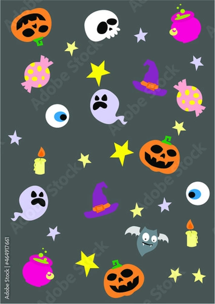 Obraz halloween seamless pattern with icons
